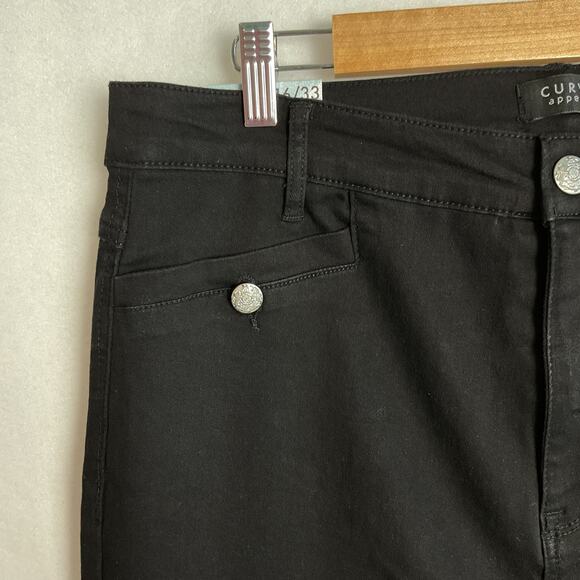Curve Appeal Womens High Rise Flare Denim Jeans Black Size 16 New With Tag - Picture 8 of 16